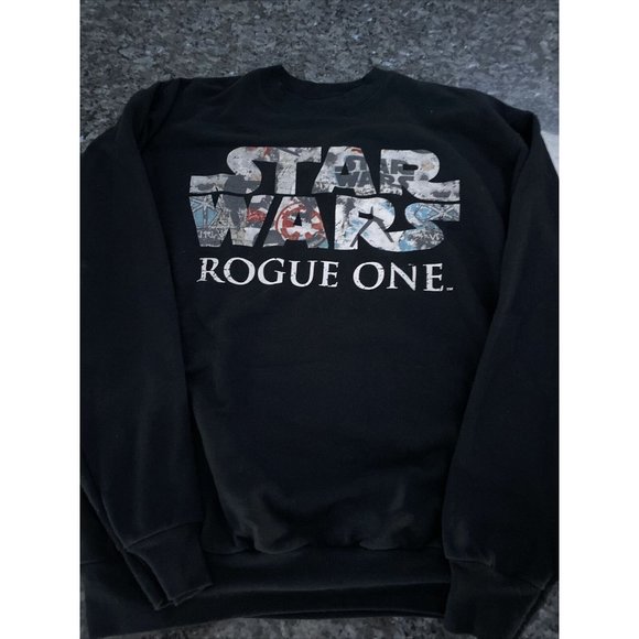 Disney Star Wars Rogue One Sweatshirt Size Medium Disneyland Disney World Black - Picture 3 of 12